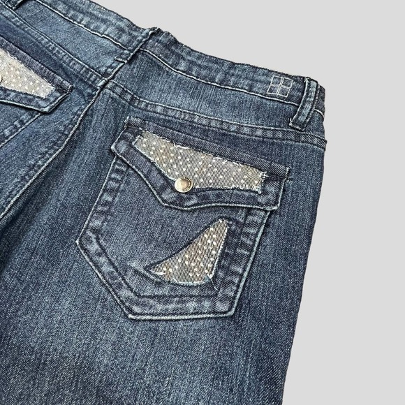 #25 Y2K Salt Works New York City Med Rise Boot Cut Jeans with Jeweled Pockets - Picture 10 of 11